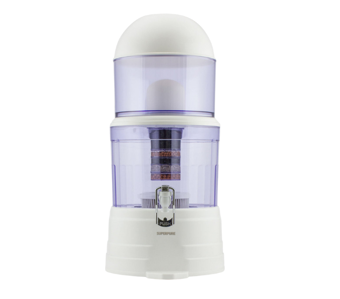 SUPERPURE Mineral Pot Dispenser with 7-stage filtration process.